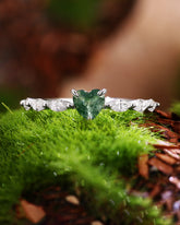 ELORA Heart Moss Agate Nature Inspired Engagement Ring